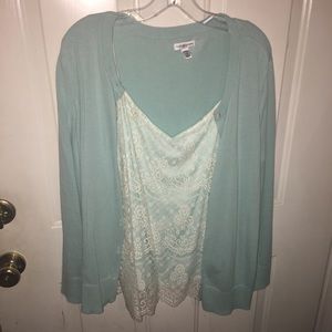 Cardigan with tank top (not attached)